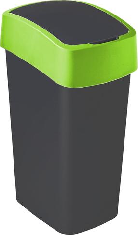Šiukšliadėžė Curver Flip, juoda sp./žalia sp., 45 l, 46 cm x 29.4 cm