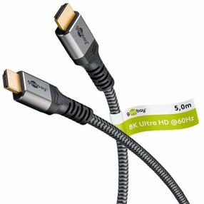 Laidas Goobay 65263 HDMI A Male (vyriška), HDMI A Male (vyriška), 5 m, pilka sp.