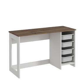 Rakstāmgalds ar atvilktnēm Kalune Design Hero, 120 cm x 45 cm, 73 cm, balts krās./valriekstu krās.