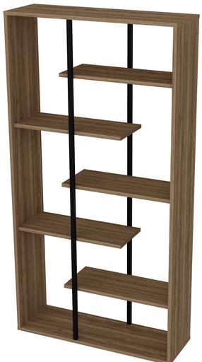 Pastatoma lentyna Kalune Design Presto 875ZNA3659, juoda sp./riešuto sp., 173.2 cm x 29.5 cm x 90 cm