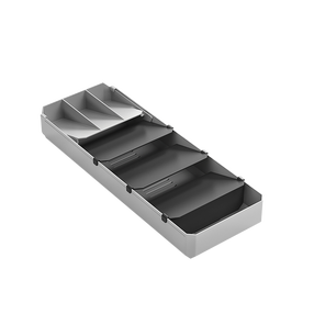 Galda piederumu organizatori Metaltex Uni Fit, 49 cm x 15 cm x 6 cm, polipropilēns (pp), pelēka krās.