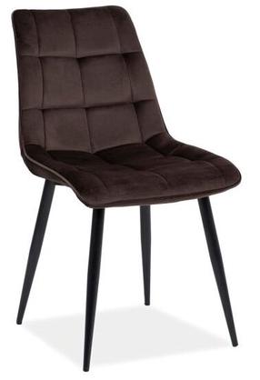 Valgomojo kėdė Chic Velvet CHICVCBR, ruda sp., 50 cm x 43 cm x 88 cm
