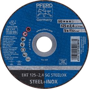 Pjovimo diskas kampiniam šlifuokliui Pferd SG Steelox, 125 mm x 2.4 mm x 22.23 mm