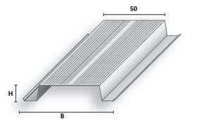 Karkass Profiline MP16, tsingitud teras, 3000 mm x 50 mm x 16 mm