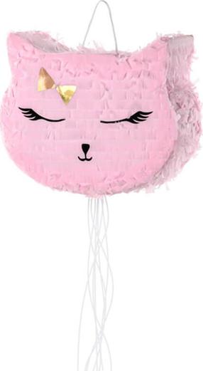 Dekorācija Party Deco Cat, rozā krās., 35 cm