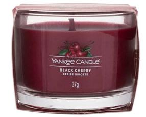 Žvakė, aromatinė Yankee Candle Black Cherry, 7 - 10 h, 37 g, raudona sp.