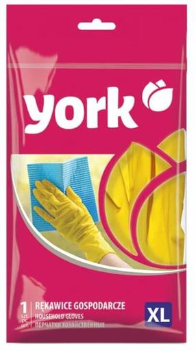 Kindad lateks York Rubber Gloves, täiskasvanutele, kollane v., XL, 2 tk