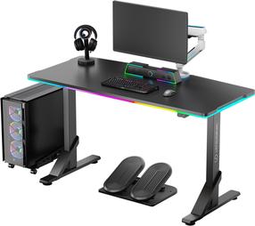 Nešiojamo kompiuterio staliukas reguliuojamo aukščio Ultradesk Iron, 132.5 cm x 60.5 cm, 71 - 81 cm, juoda sp.