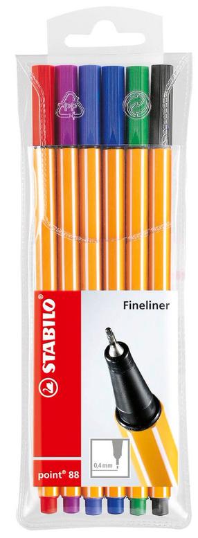 STABILO Чернильные ручки, point 88, 6 цветов