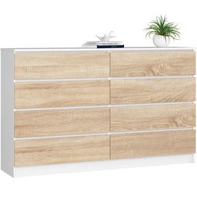 Kumode Akord K160, balts krās./sonoma ozola krās., 99 cm x 160 cm x 40 cm