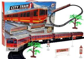 Rotaļu vilciens ar sliedēm Lean Toys City Train 1, daudzkrāsaina