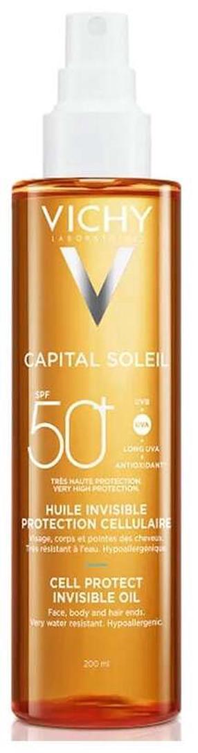 Sauļošanās eļļa ķermenim/sejai Vichy Spray Capital Soleil SPF50+, 200 ml