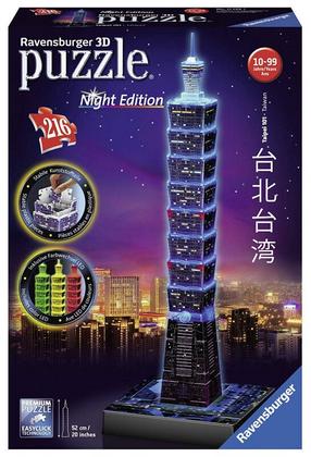 3D puzle Ravensburger Taipei Tower , Night Edition, 216 gab.