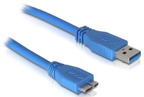 Laidas Delock USB 3.0 A male, Micro USB 3.0 B male, 1 m, mėlyna sp.