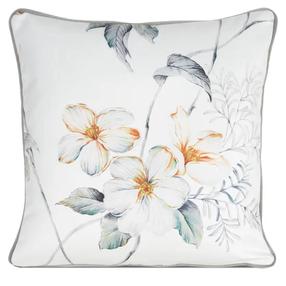 Dekoratyvinės pagalvėlės užvalkalas Amelia, balta sp./žalia sp./oranžinė sp., 45 cm x 45 cm