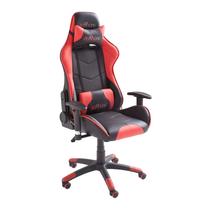 Spēļu krēsls MC Akcent McRacing 6, 58 x 69 x 125 - 135 cm, melna krās./sarkana krās.