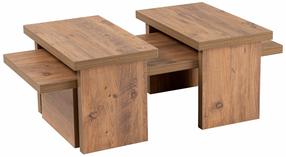 Kavos staliukų komplektas Nordure Sanctuary, rudas, 45 - 60 cm x 110 cm x 30 - 39.5 cm