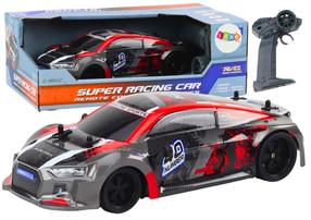 Radijo bangomis valdomi modeliai Lean Toys Super Racing, 1:18, juoda sp./raudona sp.