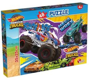 Dėlionė Lisciani Hot Wheels, 25 cm x 35 cm, 48 vnt., įvairių spalvų