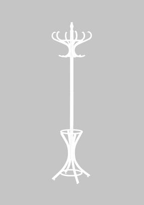Drabužių kabykla W30, 188 cm, balta sp.
