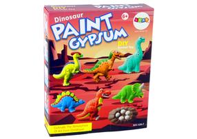 Ģipša figūru veidošanas komplekts Lean Toys Dinosaur 12995, daudzkrāsaina