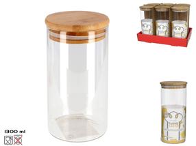 Lielapjoma produktu konteiners Kitchen&GO, 1.3 l, brūna krās./caurspīdīga krās.