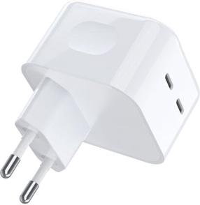 Telefono įkroviklis Choetech Q5008, 2 x USB-C, balta sp., 35 W