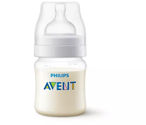 Бутылочка Philips Avent Anti-Colic SCY100/01, 125 мл, 0 мес., прозрачный цв./белый цв.