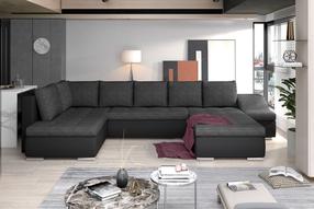Kampinė sofa Giovanni Berlin 02, Soft 11, juoda sp., dešininė, 200 x 340 cm x 88 cm