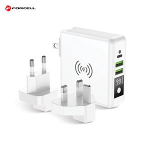 Forcell 4in1 15W Reisikomplekt Juhtmeta ja Seinakontaktivõimalusega USB-C Laadijaga koos 8000maah Patareiga