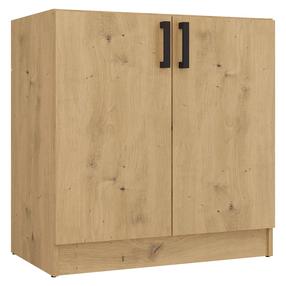 Virtuvės spintelė po plautuve Katia D-80, ruda sp./juoda sp., 80 cm x 45.5 cm x 82 cm