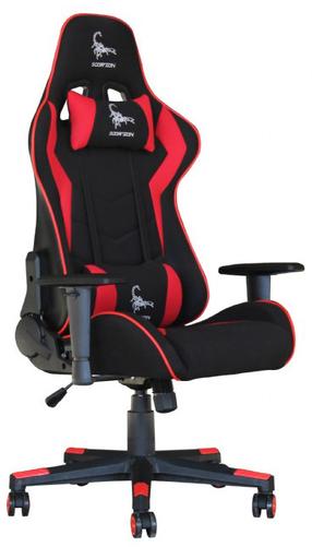 Žaidimų kėdė Gembird GC-Scorpion 01, 51 x 53 x 125 - 133 cm, juoda sp./raudona sp.