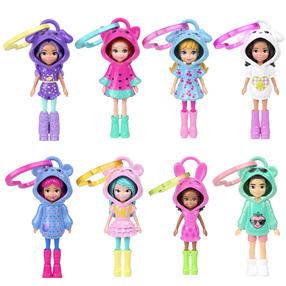 Lėlė - figūrėlė, raktų pakabukas Mattel Polly Pocket With Hoodie, 9.6 cm, (spalva/dizainas parenkami atsitiktine tvarka)