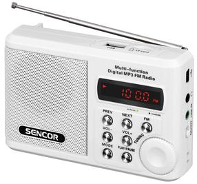 Radio uztvērējs Sencor SRD 215, balta krās.