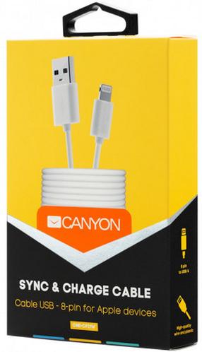 Vads Canyon Sync & Charge, USB 2.0/Apple Lightning, 100 cm, balta krās.