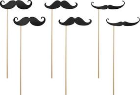 Dekoratsioon, komplekt Party Deco Mustache, must v., 24 cm, 6 tk