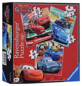 Puzle 3in1 Ravensburger Disney Cars 07258, 18 cm x 18 cm, 110 gab., daudzkrāsaina