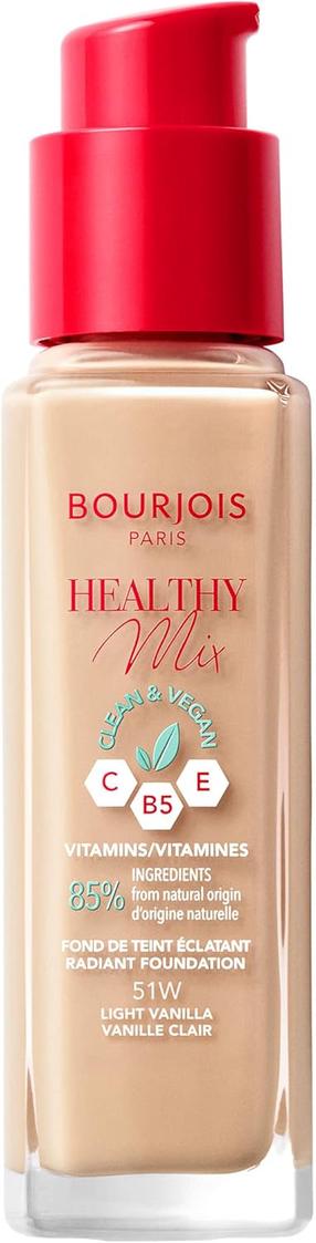 Жидкая основа для макияжа Bourjois Paris Healthy Mix, 51w light vanilla, 30 мл