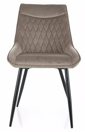 Ēdamistabas krēsls Agat Velvet, matēts, melns krās./tumši smilšaina krās., 44 cm x 51 cm x 88 cm