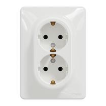 Dvivietis kištukinis lizdas Schneider Electric Sedna Design SDD311221, su įžeminimu, balta sp.