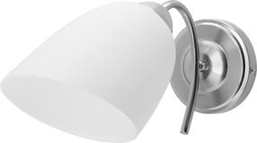 Šviestuvas sieninis ActiveJet Nikita 1P Nickel, E27, 1 x 60 W, balta sp. / sidabro sp.