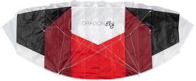 Aitvaras Dragon Fly Parachute Kite Bora 120, 120 cm x 50 cm, balta sp./juoda sp./raudona sp.