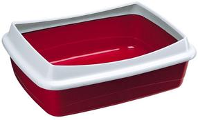 Kaķu tualete ar apmali Ferplast 72041099, melns krās./zila krās./pelēka krās., atvērts, 47 cm x 36 cm x 15.5 cm
