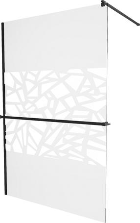 Dušo sienelė Mexen Kioto+ Walk-In, 130 cm x 200 cm, juoda sp./grūdintas