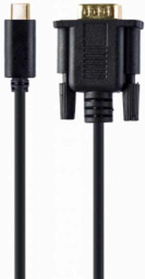 Adapteris Gembird A-CM-VGAM-01 USB Type-C, VGA, 2 m, juoda sp.
