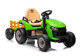 Bērnu elektriskais traktors Lean Toys BBH-030, zaļa krās.