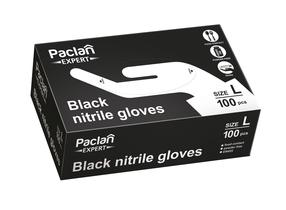 Pirštinės vienkartinės Paclan, juoda sp., L, 100 vnt.