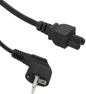 Провод Qoltec AC Power Cable 3pin AC, IEC320 C5, 1.4 м, черный цв.