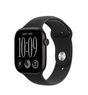 Viedpulkstenis Apple Watch Series 12 GPS 46mm MJEK4ET/A, black aluminium korpuss ar black sporta siksniņu - S/M