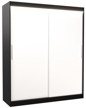 Spinta ADRK Lincoln LED, skaidri sp./balta sp./juoda sp., 58 cm x 180 cm x 215 cm